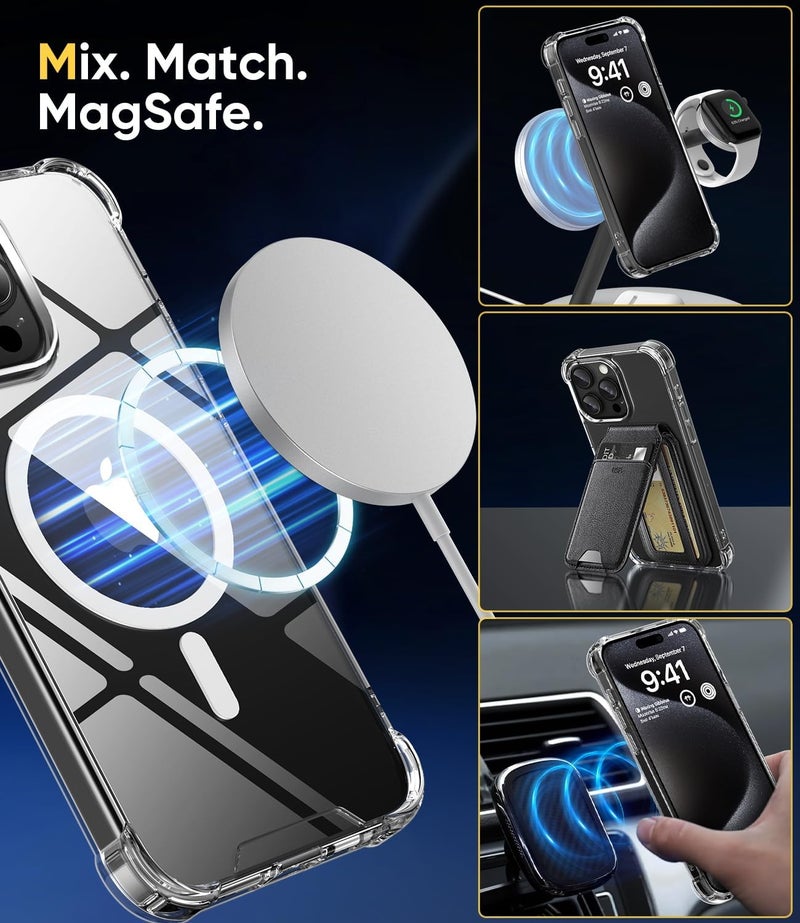 SUCGLES for iPhone 14 Pro Case with MagSafe [Ultra Strong Magnetic] [12FT Military Drop Protection] [Shockproof Bumper] Slim Thin Mag Safe Phone Cover 6.1" for Apple 14pro (Bumper Magnetic) - Image 2