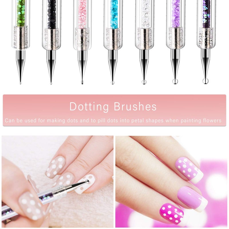 TOCOLES Nail Art Brushes 9PCS Nail Brush Set with Liner Brush and Dotting Pens for Home and Professional Salon Use - Image 4