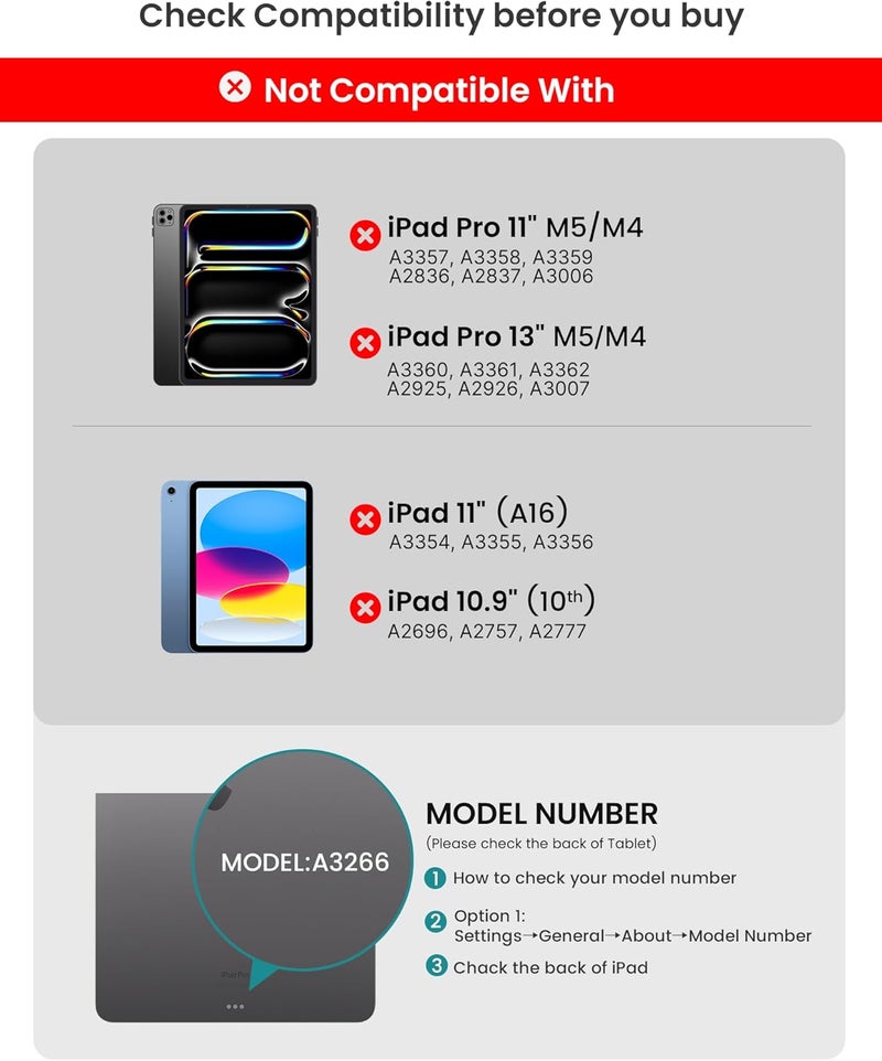 حافظة لوحة مفاتيح من نوع Typecase Edge لجهاز iPad Air 11 وiPad Pro 11، تدعم قاعدة عائمة، أزرار مضيئة بـ 11 لونًا، حامل قلم، لوحة تتبع دقيقة، تصميم خفيف مناسب للاستخدام في العمل والمدرسة والسفر - Image 3