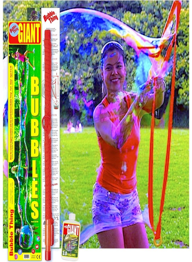 BUBBLE-THING BUBBLETHING Giant Bubbles Wand and Bubble Mix to Make 3.0 Gallons Giant Bubble Solution - Image 1