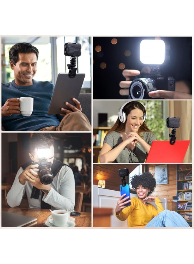 ج ت س آ ل مصباح سيلفي VL100X، لوحة إضاءة LED بمشبك للهواتف/الكمبيوتر المحمول/الكمبيوتر اللوحي/الكمبيوتر، مصباح كاميرا محمول ثنائي اللون بمشبك مع إمكانية التعتيم 2500-6500 كلفن مع بطارية 2000 مللي أمبير في الساعة لمؤتمرات الفيديو/الصور - Image 2