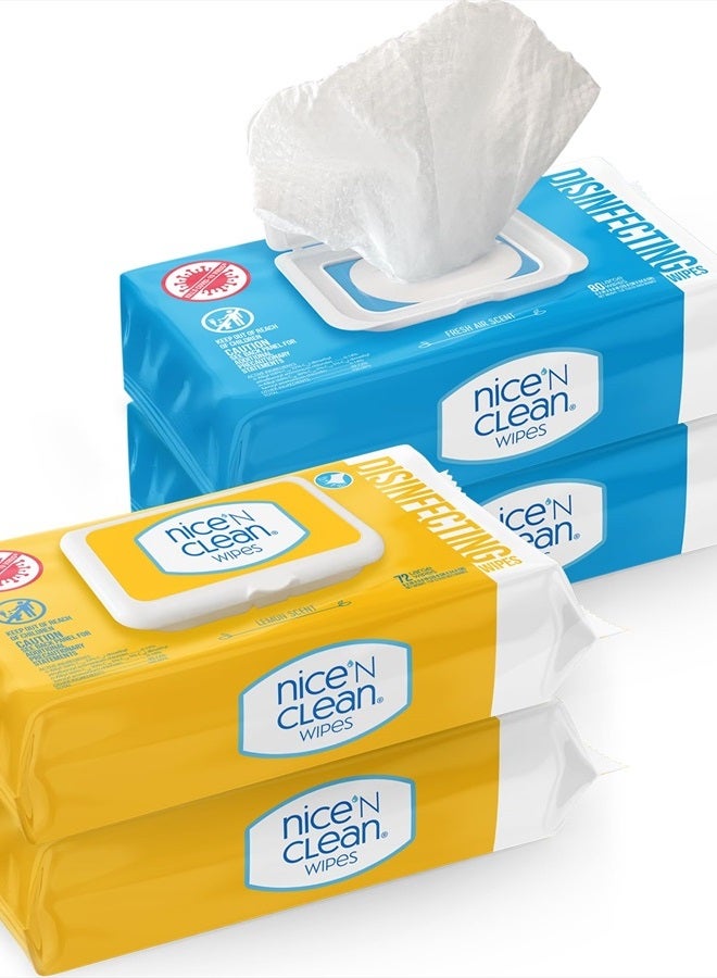 Nice 'N Clean مناديل تعقيم الأسطح 304 قطعة | تنظف وتعقم أسطح المنزل والمطبخ | رائحة منعشة وليمون - Image 1