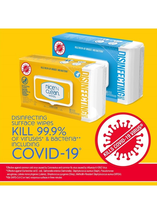 Nice 'N Clean مناديل تعقيم الأسطح 304 قطعة | تنظف وتعقم أسطح المنزل والمطبخ | رائحة منعشة وليمون - Image 2