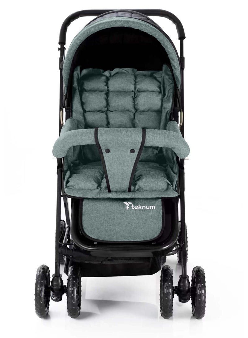 TEKNUM Reversible Look At Me Baby Stroller With Wide Seat And Stylish Canopy - Dark Grey  - Image 2