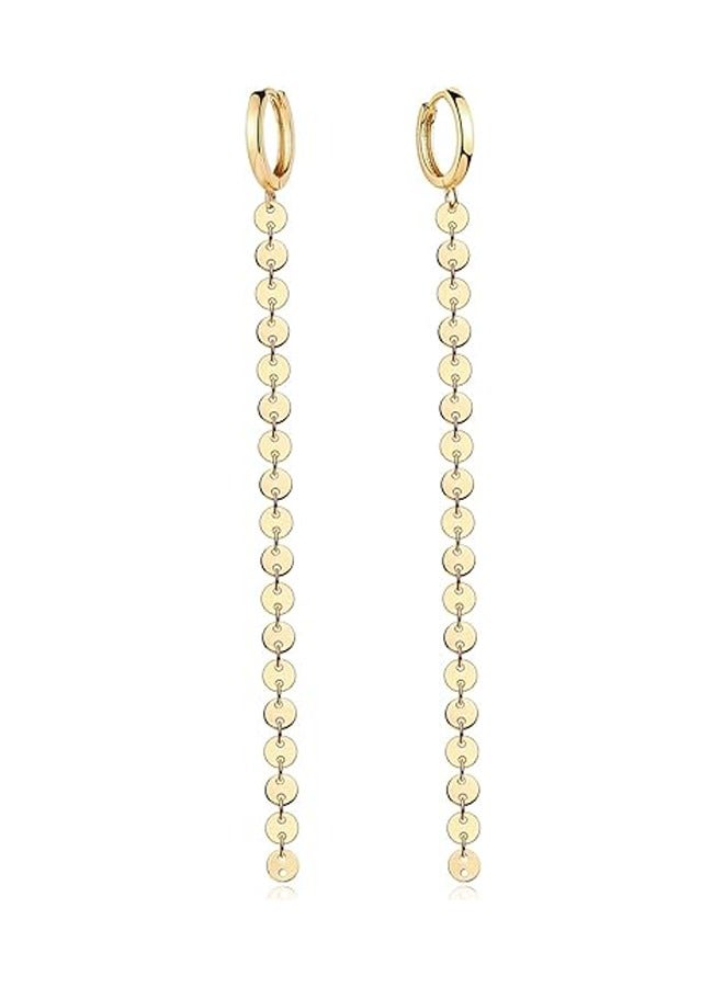 ميفيكو المرأة هاجي أقراط الذهب هوب 14K الذهب شغل صغيرة بسيطة اليدوية هيبوالرجينيك مجوهرات يومية - Image 1