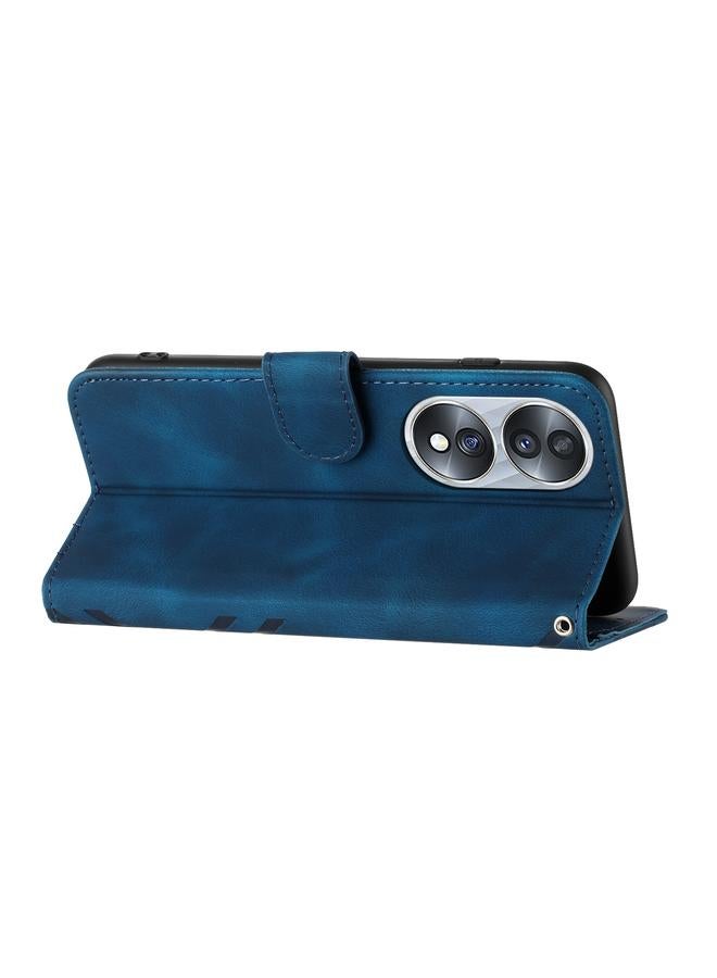 اس-توب جراب هاتف Honor 70 بنمط خطوط من الجلد الملمس - Image 3