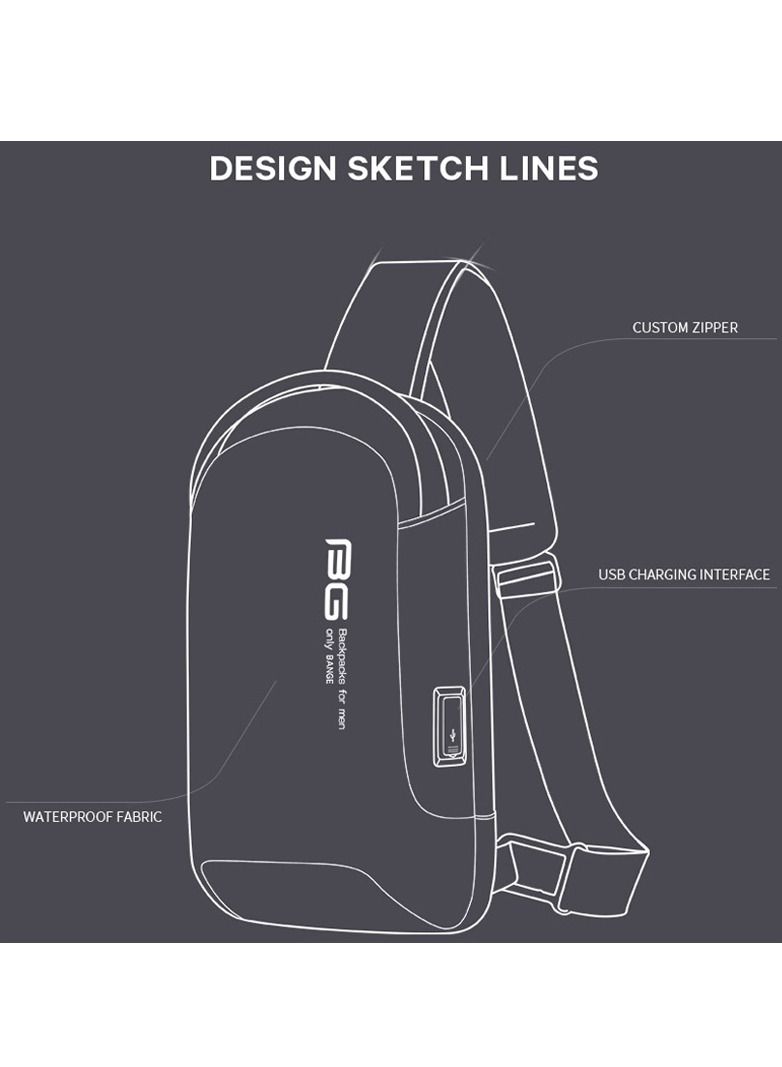 بانجي حقيبة كتف كروس بدي مقاومه للماء من بانجي تحتتوي على منفذ يو إس بي - Image 3