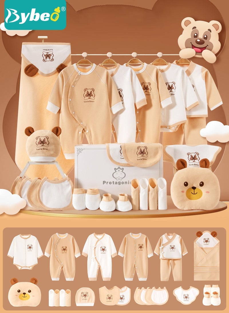 Bybeo 26PCS Newborn Baby Gift Set, Newborn Layette Gift Set for Boys and Girls, Babies Essential Clothes Accessories with Baby Blanket, 100% Premium Cotton, for Spring Summer Autumn Winter - Image 1
