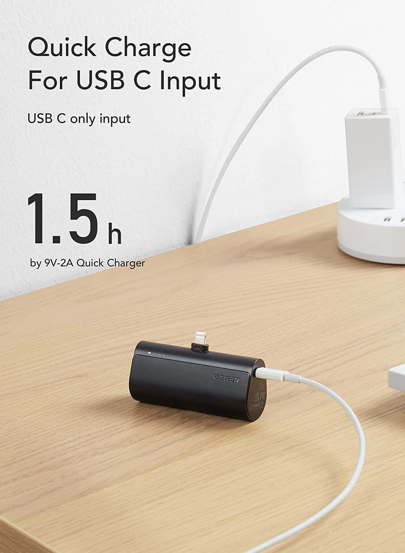 VEGER 5000mAh Mini Power Bank,20W Fast Charging Portable Charger Battery Pack Compatible with iPhone 14/14 Pro/14 Pro Max/14 Plus/13/12/11 /XS/XR/X/8/7/6s/Plus and More - Image 3