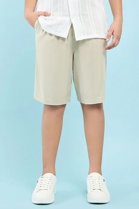 R&B Solid Shorts with Drawstring Waist