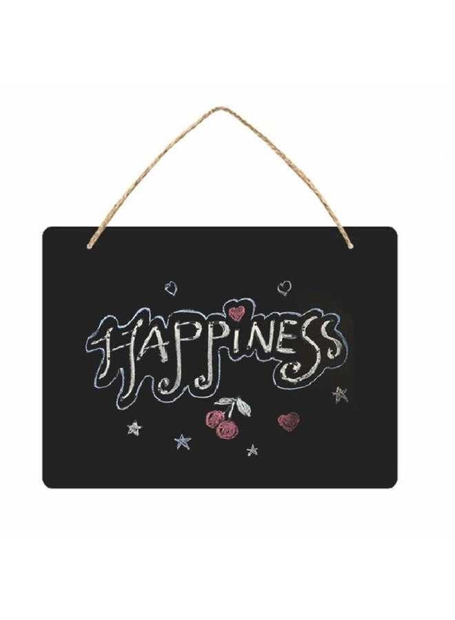 D-worthy hwojjha D-Worthy Wooden Double Sided Hanging Chalkboard Signs, Memo Message Sign, Vintage Erasable Message Board Sign with Hanging String for Wedding Kitchen Home Party Decoration (Black-Rectangle) - Image 3