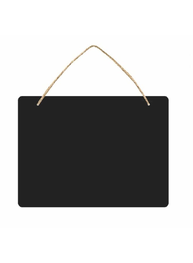 D-worthy hwojjha D-Worthy Wooden Double Sided Hanging Chalkboard Signs, Memo Message Sign, Vintage Erasable Message Board Sign with Hanging String for Wedding Kitchen Home Party Decoration (Black-Rectangle) - Image 1