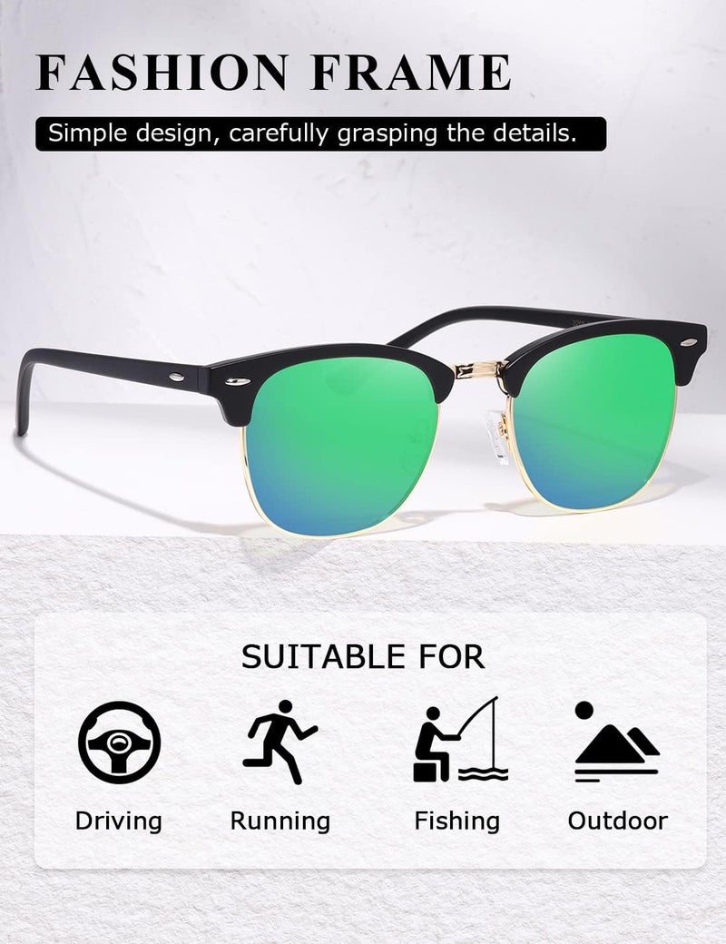 AEVOGUE Polarized Sunglasses For Women And Men Semi Rimless Frame Retro Sun Glasses AE0369 - Image 4