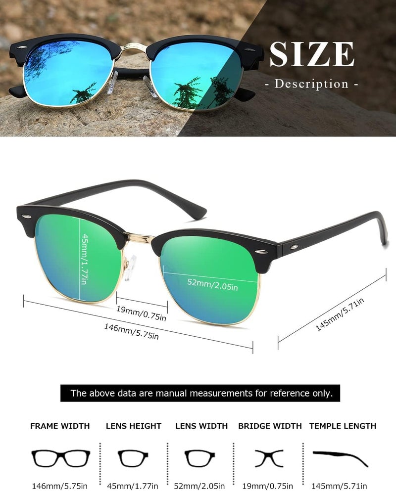 AEVOGUE Polarized Sunglasses For Women And Men Semi Rimless Frame Retro Sun Glasses AE0369 - Image 5