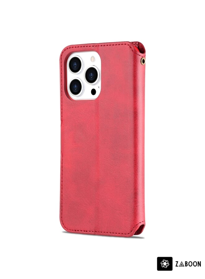 Zaboon Protective Case For iPhone 14 Pro Max AZNS Calf Texture Flip Leather - Image 2