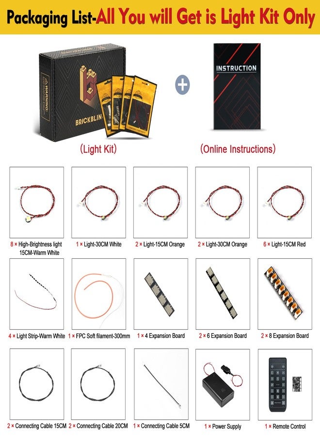 مصباح BrickBling متوافق مع ركن الكتب بالروغ من ليغو، إضاءة إبداعية متوافقة مع ليغو 10367 - باستثناء قطع الليغو (إصدار التحكم عن بعد) - Image 2