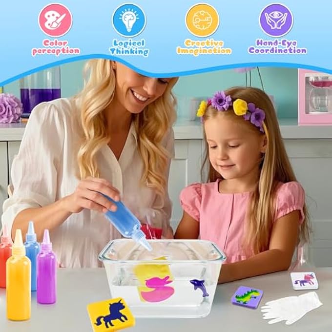 Funewest Magic Water Elf Toy Kit, 12 Magical Gels & 10 Molds Squishy Maker - Aqua Fairy Water Gel Kit for Kids Arts and Crafts Just Add Magic - Image 2