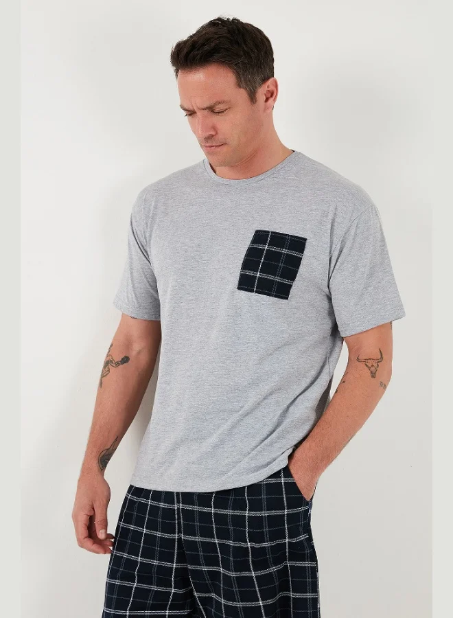 Buratti  Buratti Plaid Regular Fit Cotton Crew Neck Short Sleeve Shorts Pajama Set Men's PAJAMAS SET 6572020 for Men | Best Price UAE