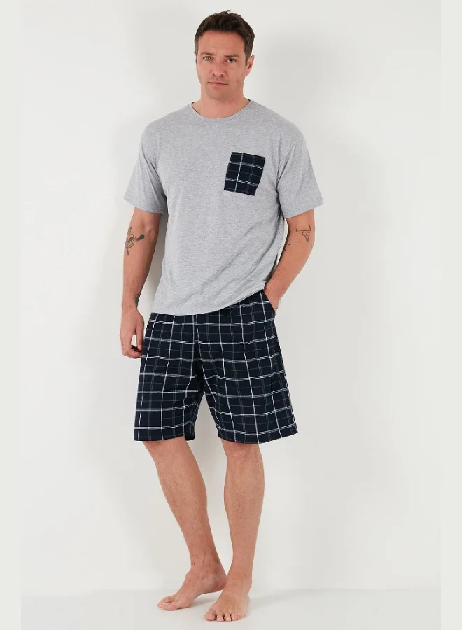 Buratti  Buratti Plaid Regular Fit Cotton Crew Neck Short Sleeve Shorts Pajama Set Men's PAJAMAS SET 6572020 for Men | Best Price UAE