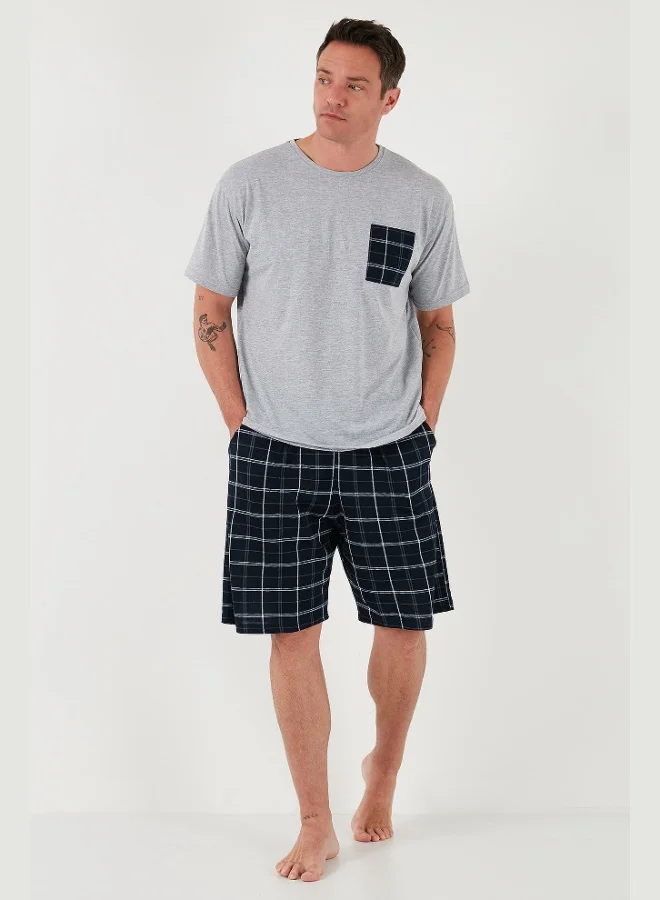 Buratti  Buratti Plaid Regular Fit Cotton Crew Neck Short Sleeve Shorts Pajama Set Men's PAJAMAS SET 6572020 for Men | Best Price UAE