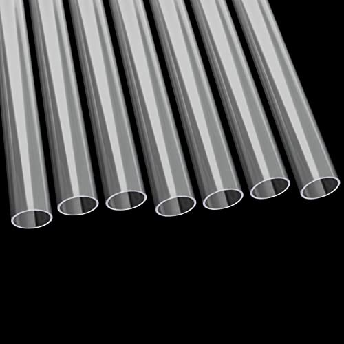 FengWu 10PCS Rigid PETG Tube 1" (25mm) OD x 1mm Wall Thickness Plastic Tubing, 16" Length Clear DIY Acrylic Tube Chemical Resistant Round Polycarbonate Tubing - Image 1