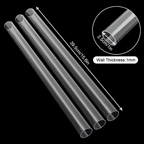 FengWu 10PCS Rigid PETG Tube 1" (25mm) OD x 1mm Wall Thickness Plastic Tubing, 16" Length Clear DIY Acrylic Tube Chemical Resistant Round Polycarbonate Tubing - Image 2