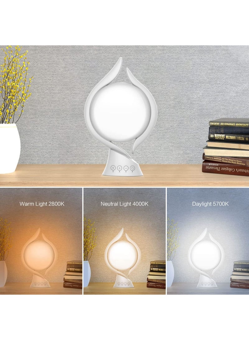SYOSI Light Therapy Lamp 10000 Lux, UV-Free Lamp Therapy Lamps Adjustable Temp/Brightness, Timer & Memory Function, Full Spectrum, Bright Seasonal Sun Light Lamps for Bedroom, Office - Image 2