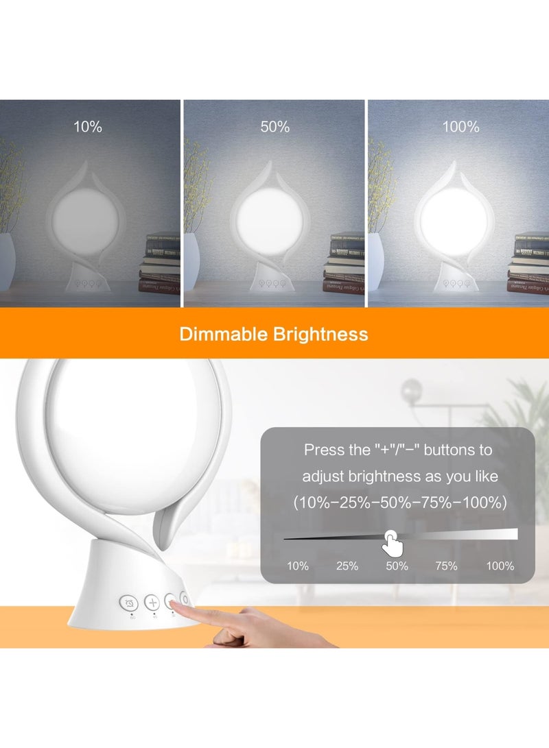 SYOSI Light Therapy Lamp 10000 Lux, UV-Free Lamp Therapy Lamps Adjustable Temp/Brightness, Timer & Memory Function, Full Spectrum, Bright Seasonal Sun Light Lamps for Bedroom, Office - Image 3