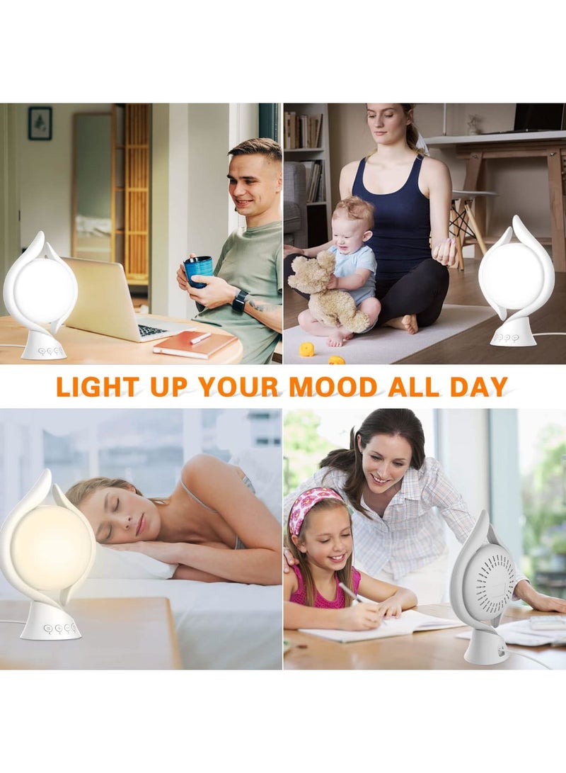 SYOSI Light Therapy Lamp 10000 Lux, UV-Free Lamp Therapy Lamps Adjustable Temp/Brightness, Timer & Memory Function, Full Spectrum, Bright Seasonal Sun Light Lamps for Bedroom, Office - Image 4