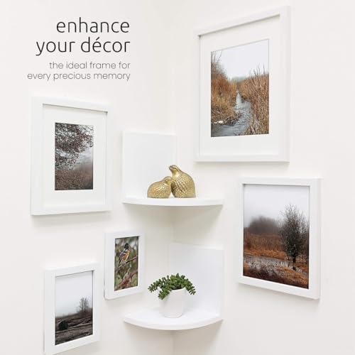 Kiera Grace Contempo Picture Frame, 8" x 10" Large Picture Frame with Easel, Holds a 5" x 7" Photo, Wood Frame for Wall Hanging, Durable Frame for Photo Display, White - Image 3