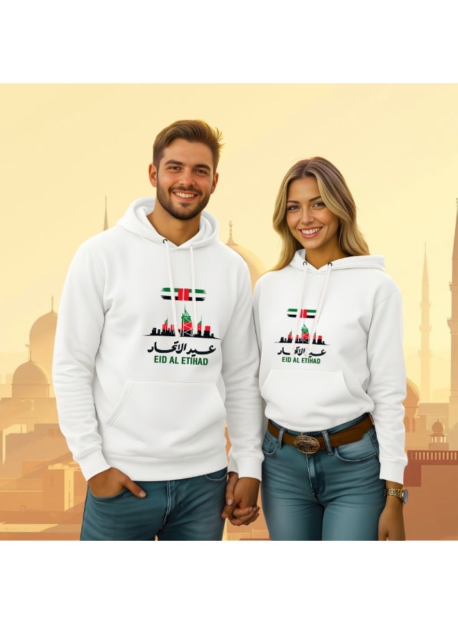 بلوفر هوديي من القطن للجنسين برباط من عيد الاتحاد - هودي ناعم ومريح للرجال والنساء - مثالي لاحتفالات عيد الاتحاد - Image 2