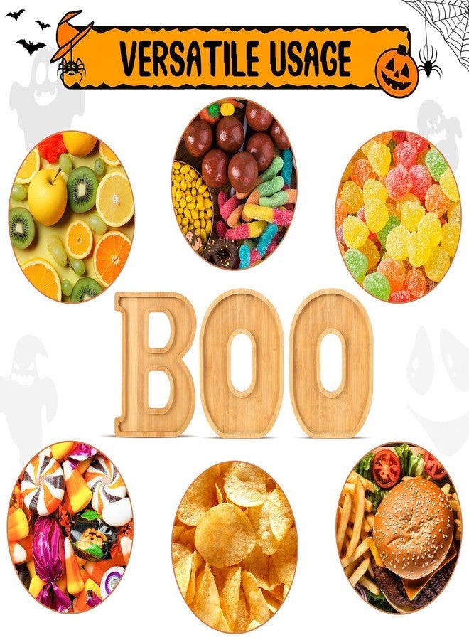 YLOLUL Christmas Boo Charcuterie Letters Bamboo Wood Charcuterie Christmas Board Letter Serving Tray Cheese Board Halloween Serving Tray Plates for Xmas Holiday Candy Cookie Home Party - Image 4