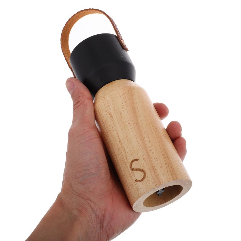 6 Inch Wooden Manual Mini Pepper Grinder And Salt Shaker With Lid For Kitchen Bbq Travel - Image 5