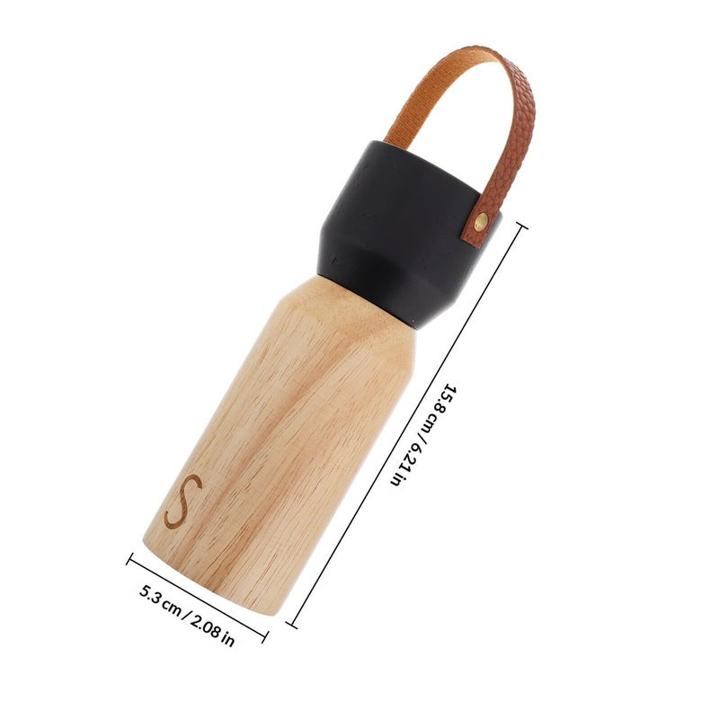 6 Inch Wooden Manual Mini Pepper Grinder And Salt Shaker With Lid For Kitchen Bbq Travel - Image 3