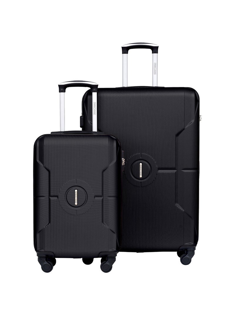 PARAJOHN Sparkle Cabin Size ABS Hardside Spinner Luggage Trolley 20 Inch Black  - Image 2