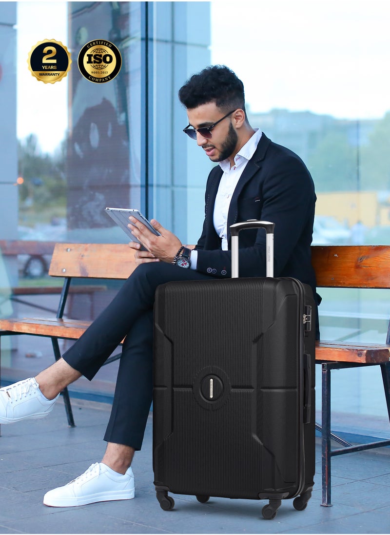 PARAJOHN Sparkle Cabin Size ABS Hardside Spinner Luggage Trolley 20 Inch Black  - Image 5