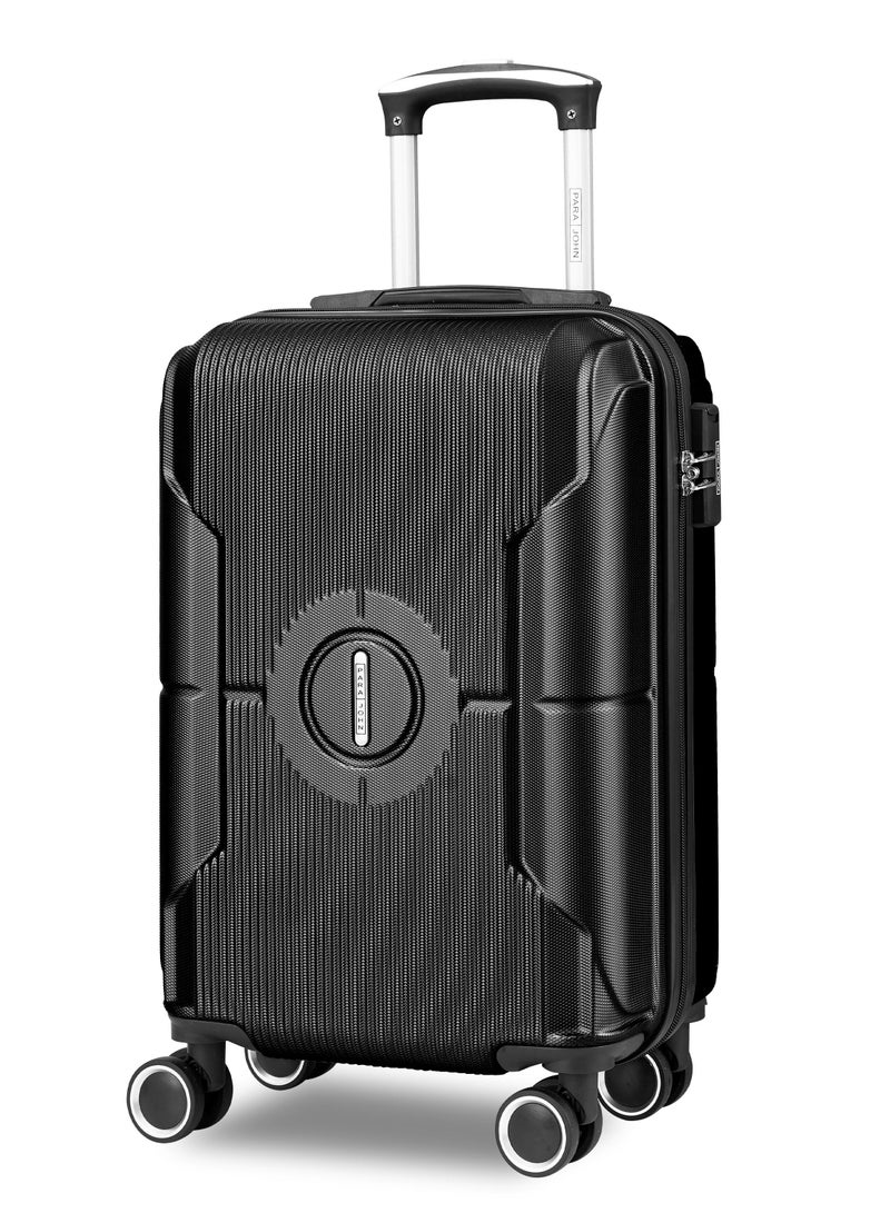 PARAJOHN Cabin Size Lightweigh ABS Hardside Spinner Luggage Trolley -20 Inch | Carrying 10KG 4-Wheel Hardshell Suitcase - Black - Image 1