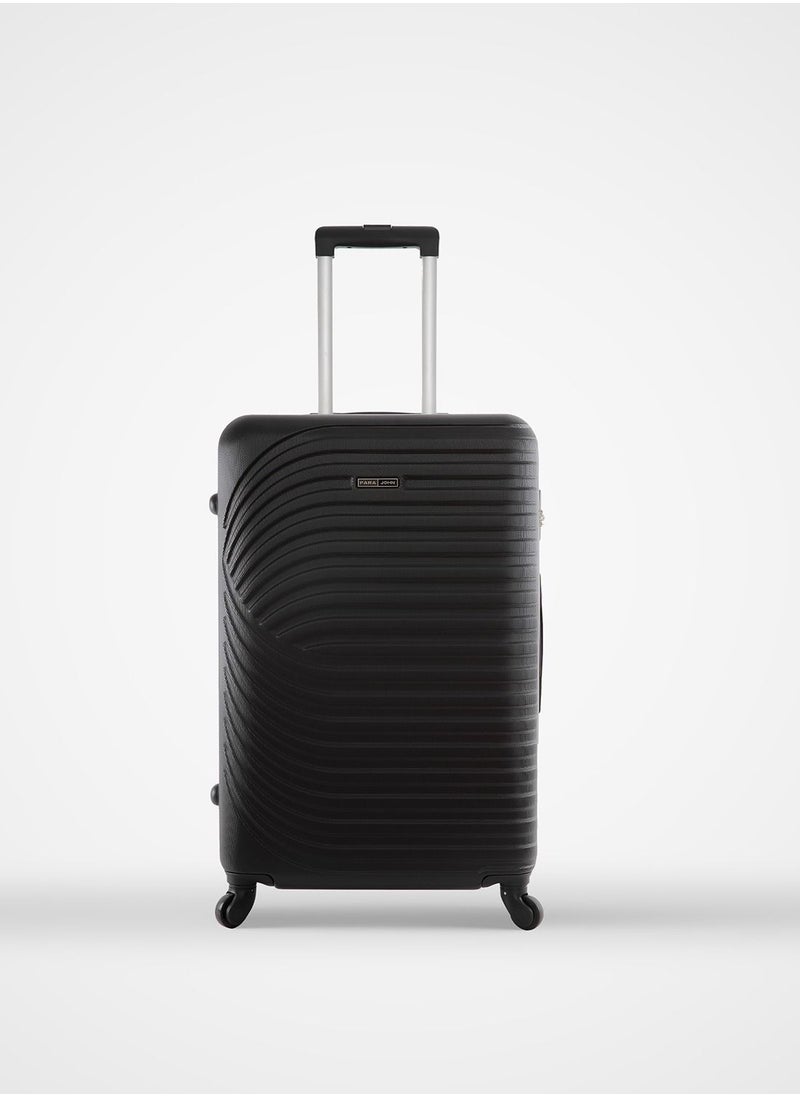 PARAJOHN Sparkle Cabin Size ABS Hardside Spinner Luggage Trolley 20 Inch Black  - Image 1