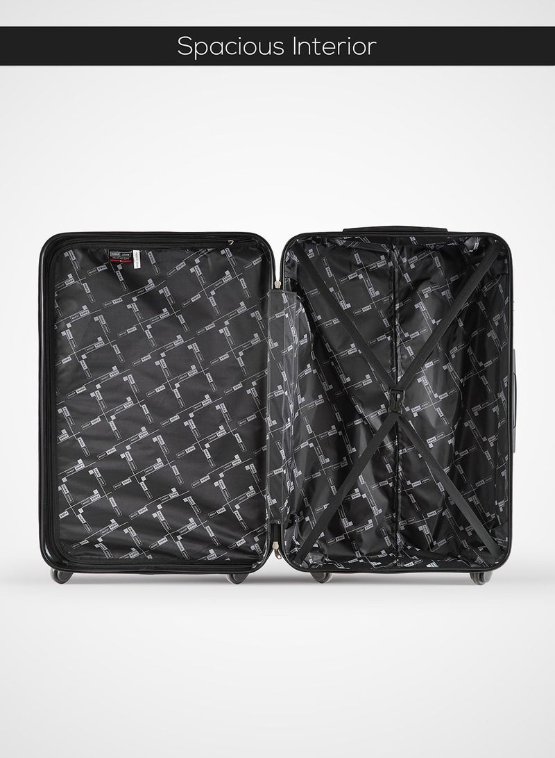 PARAJOHN Sparkle Cabin Size ABS Hardside Spinner Luggage Trolley 20 Inch Black  - Image 5