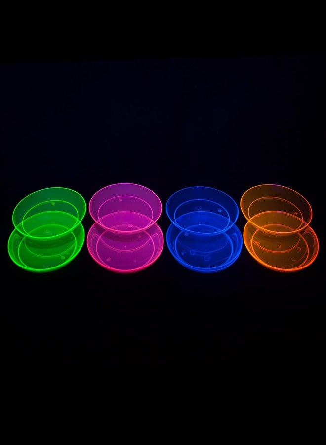 Party Essentials Disposable Plastic Glow-in-the-Dark Party Supplies Dinnerware Decorations, Plate/Cup/Cutlery/Tablecover, 193 Pcs, Assorted Neon - Image 5
