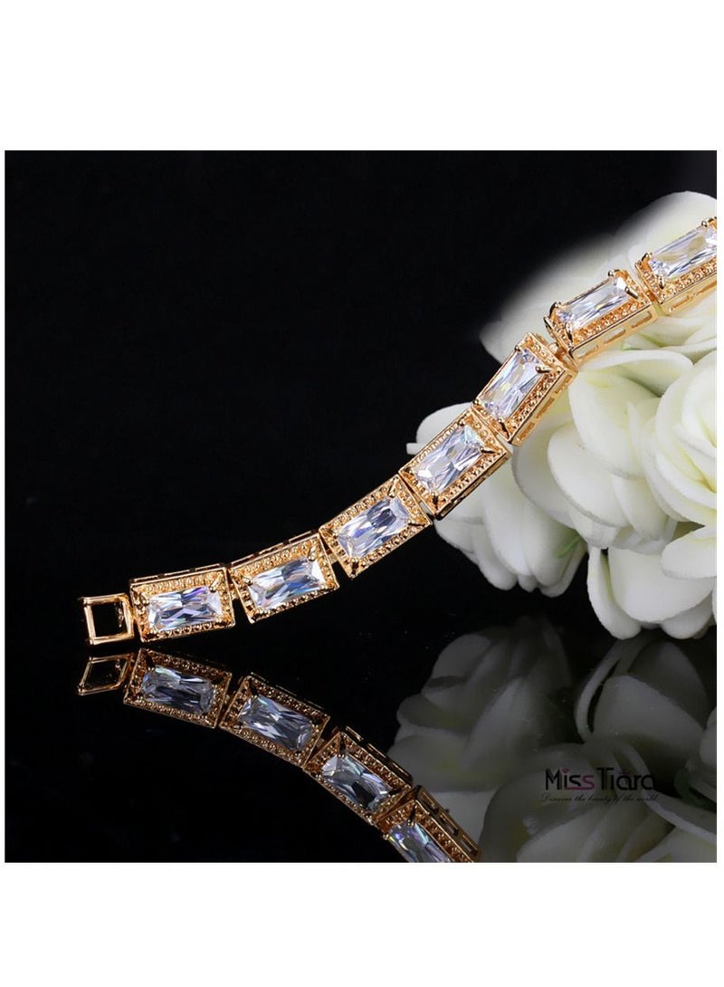MissTiara Gold Plated with AAA Grade Zircon Bracelet 17.5cm+2.5cm extension  - Image 4