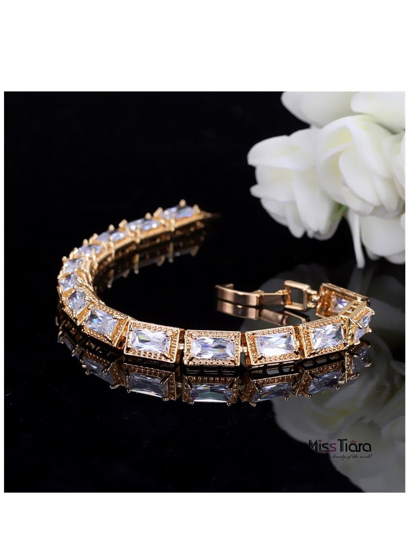 MissTiara Gold Plated with AAA Grade Zircon Bracelet 17.5cm+2.5cm extension  - Image 3