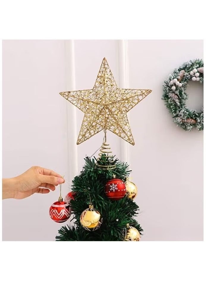 أكاليكس عيد الميلاد ستار شجرة أعلى الذهب القياسية مع أضواء ليد 20 سنتيمتر - Image 3