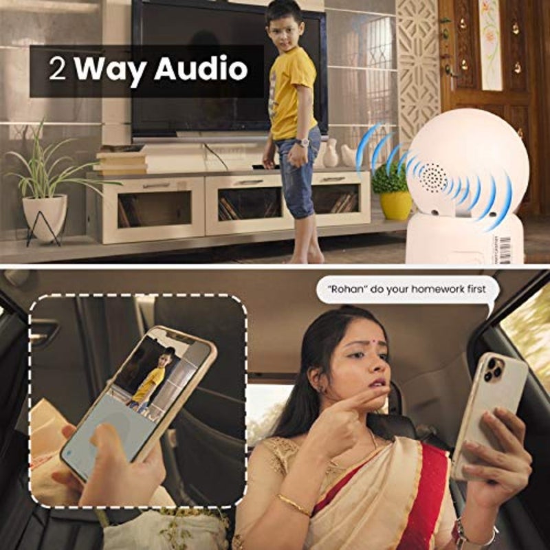Zeb Smart Cam 101 كاميرا داخلية ذكية WiFi PTZ 1080p، مراقبة عن بعد، تشغيل التوصيل، رؤية ليلية، تتبع الحركة، بطاقة mSD، صوت ثنائي الاتجاه، تعمل مع الهواتف الذكية Android/iOS - Image 5