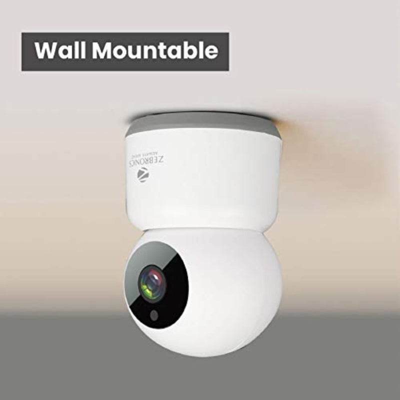 Zeb Smart Cam 101 كاميرا داخلية ذكية WiFi PTZ 1080p، مراقبة عن بعد، تشغيل التوصيل، رؤية ليلية، تتبع الحركة، بطاقة mSD، صوت ثنائي الاتجاه، تعمل مع الهواتف الذكية Android/iOS - Image 3