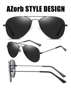 AZorb Kids Aviator Sunglasses for Boys Girls Polarized Childrens Sun Glasses Metal Frame with UV400 Protection Age 4-12 Sunglasses  - Image 2