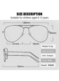 AZorb Kids Aviator Sunglasses for Boys Girls Polarized Childrens Sun Glasses Metal Frame with UV400 Protection Age 4-12 Sunglasses  - Image 5