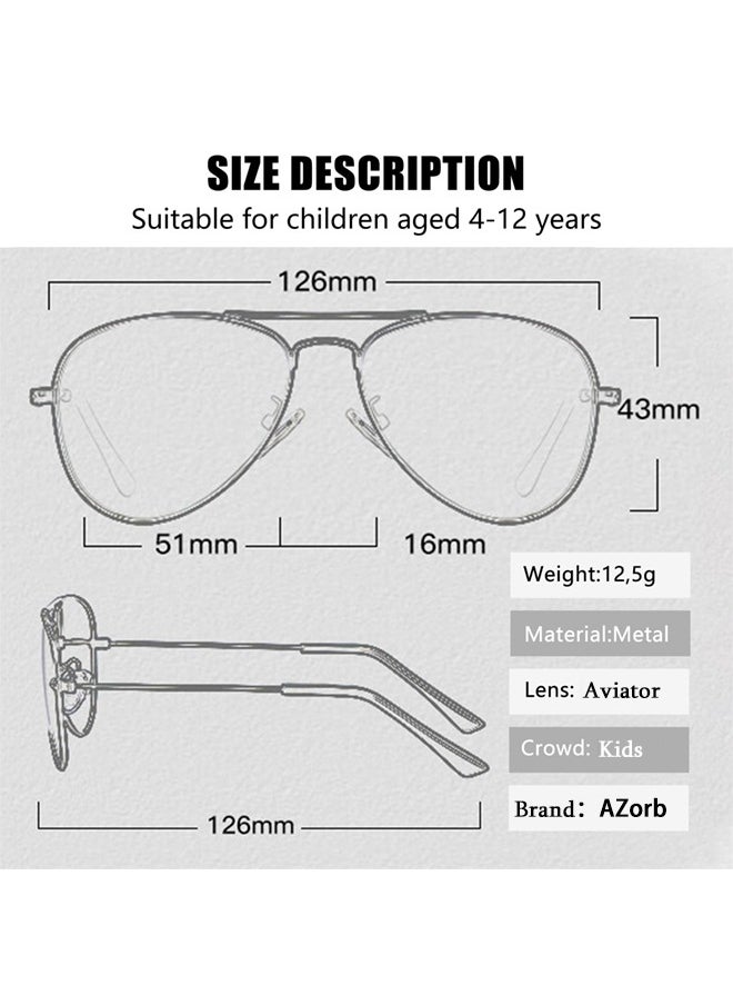 AZorb - Kids Aviator Sunglasses for Boys Girls Polarized Childrens Sun Glasses Metal Frame with UV400 Protection Age 4-12 Sunglasses - Image 1