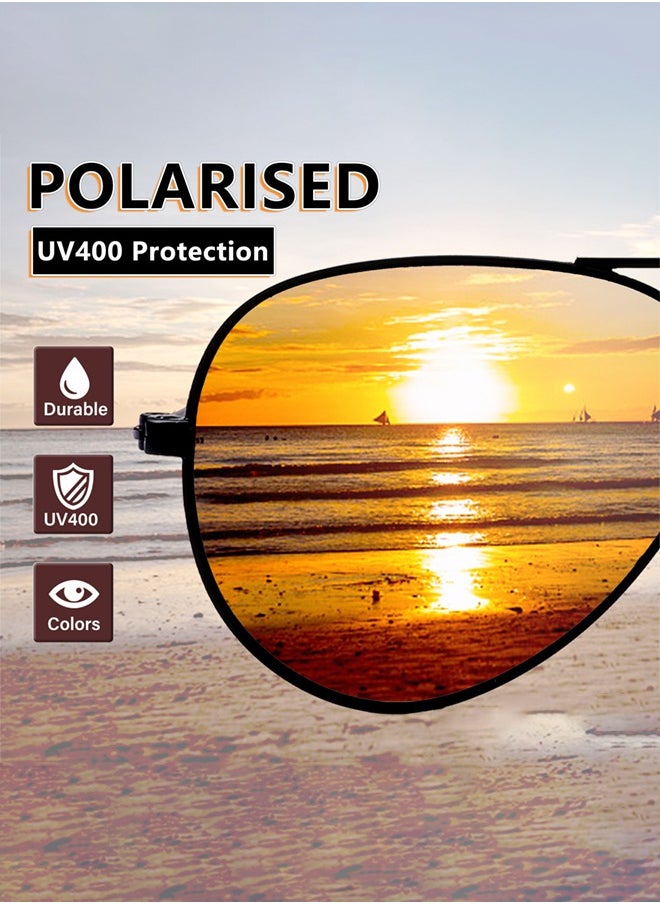 AZorb - Kids Aviator Sunglasses for Boys Girls Polarized Childrens Sun Glasses Metal Frame with UV400 Protection Age 4-12 Sunglasses - Image 1