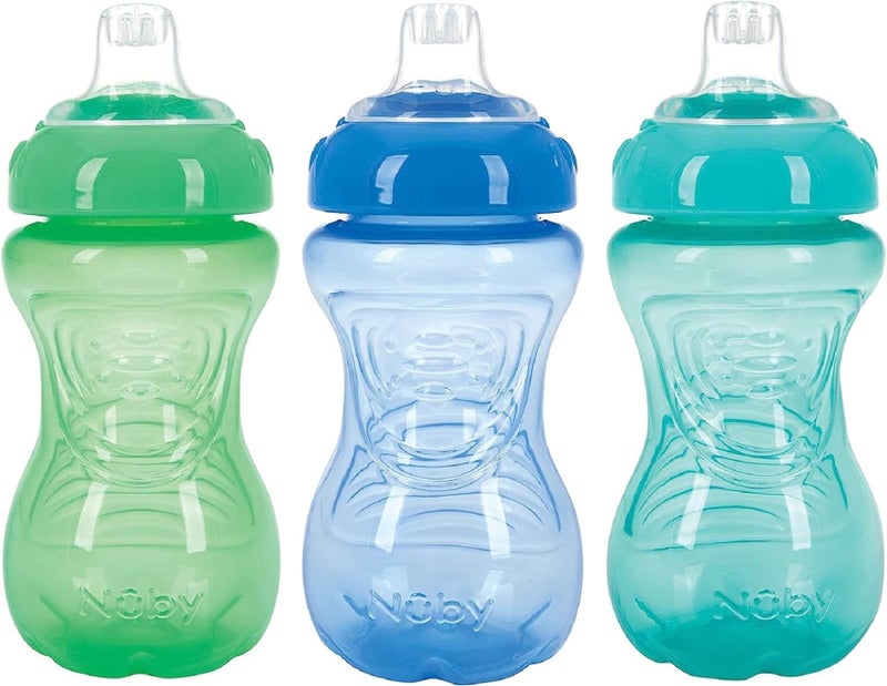 Nuby No-Spill Easy Grip Cup, 10 Ounce 3 pack - Colors May Vary - Image 2